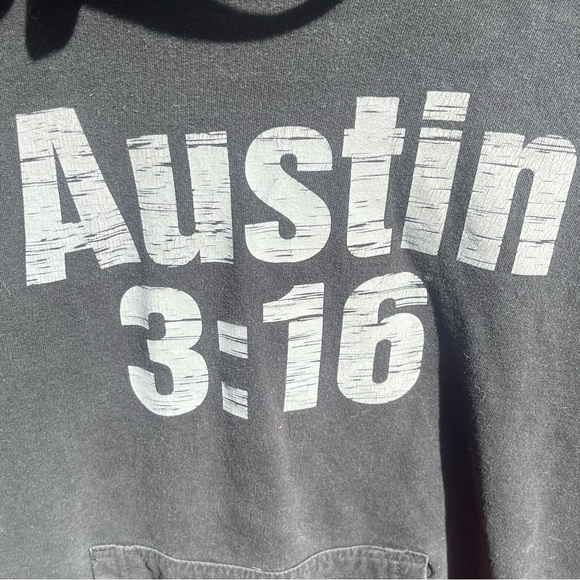 2013 WWE Hoodie Black Stone Cold Steve Austin 3:16 Red Eyes Skull Hoodie Mens L - Picture 6 of 9